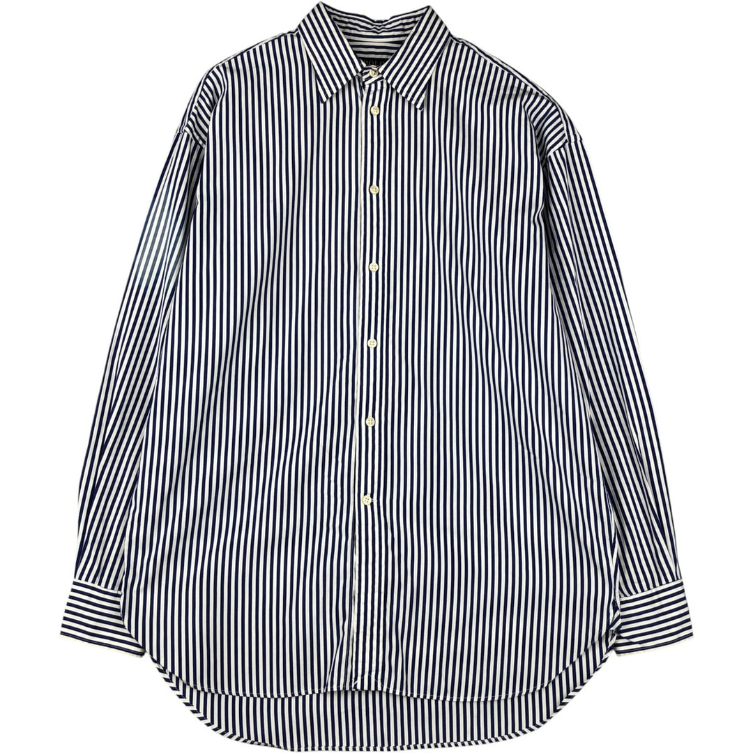 Ralph Lauren long-sleeved cotton striped shirt, men's size M, lightweight unclear white type Vintage Second Hand