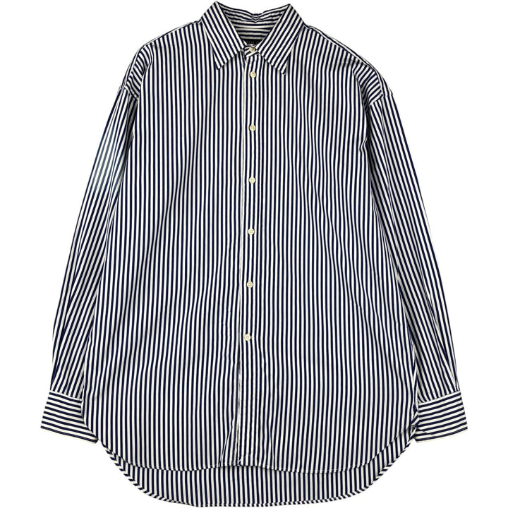 Ralph Lauren long-sleeved cotton striped shirt, men's size M, lightweight unclear white type Vintage Second Hand