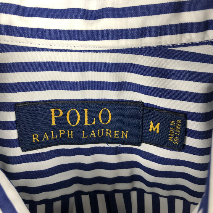 Ralph Lauren long-sleeved cotton striped shirt, men's size M, lightweight unclear white type Vintage Second Hand