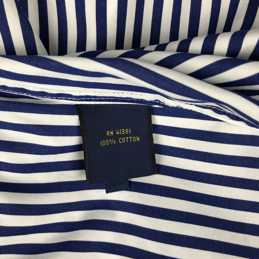 Ralph Lauren long-sleeved cotton striped shirt, men's size M, lightweight unclear white type Vintage Second Hand