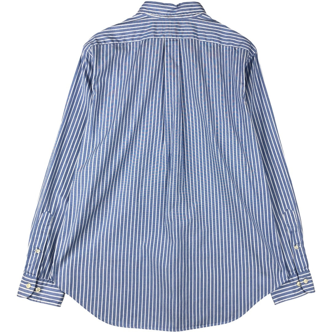 Ralph Lauren Classic Fit Long Sleeve Button Down Striped Shirt, Men's Size L cotton blue type Vintage Second Hand