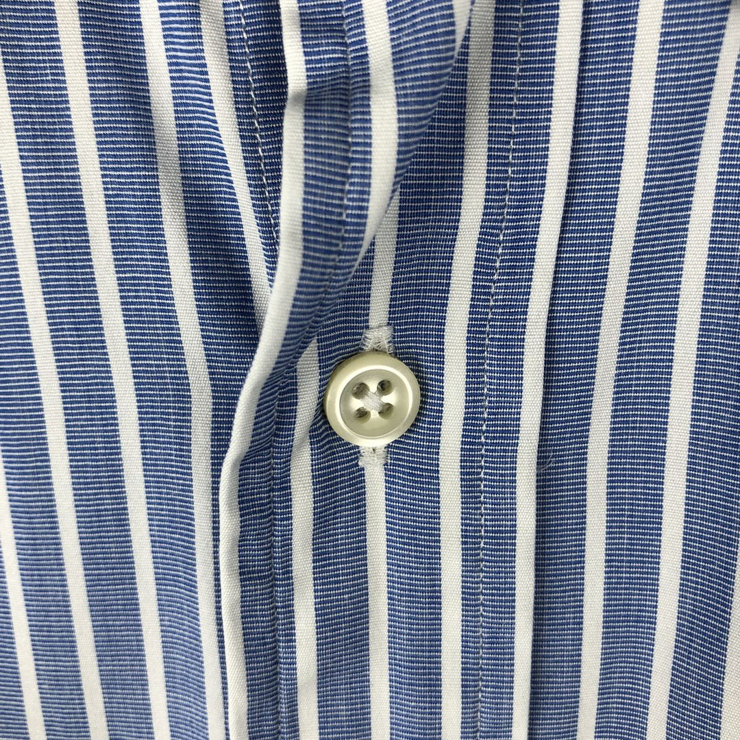 Ralph Lauren Classic Fit Long Sleeve Button Down Striped Shirt, Men's Size L cotton blue type Vintage Second Hand