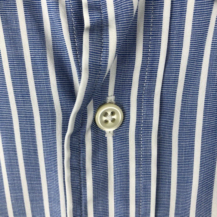 Ralph Lauren Classic Fit Long Sleeve Button Down Striped Shirt, Men's Size L cotton blue type Vintage Second Hand