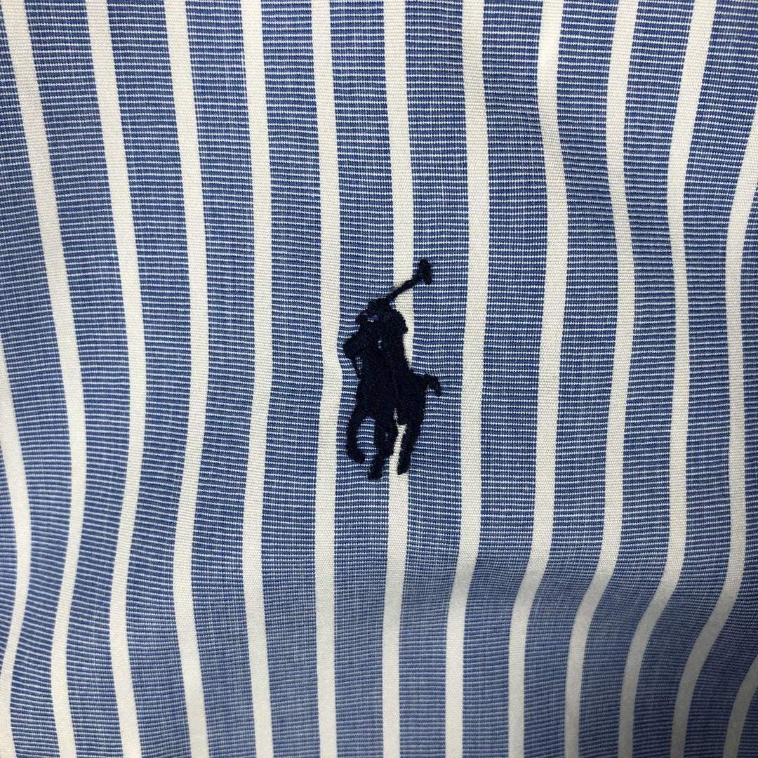 Ralph Lauren Classic Fit Long Sleeve Button Down Striped Shirt, Men's Size L cotton blue type Vintage Second Hand