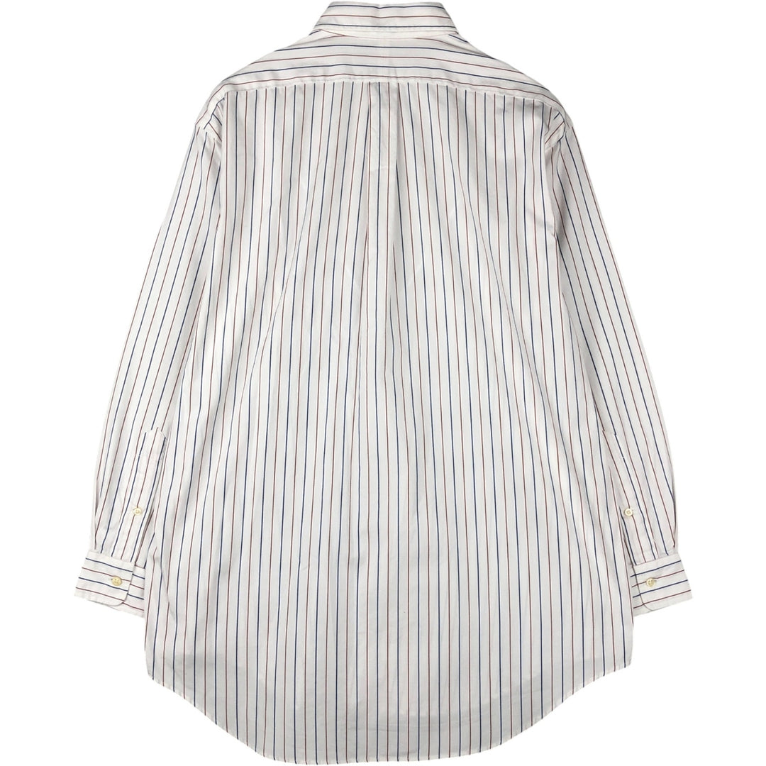 Ralph Lauren YARMOUTH Long Sleeve Button-Down Striped Shirt, Men's Size L cotton white type Vintage Second Hand
