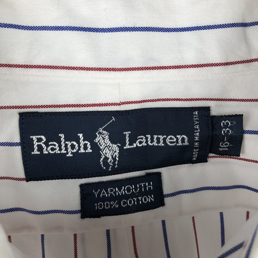 Ralph Lauren YARMOUTH Long Sleeve Button-Down Striped Shirt, Men's Size L cotton white type Vintage Second Hand