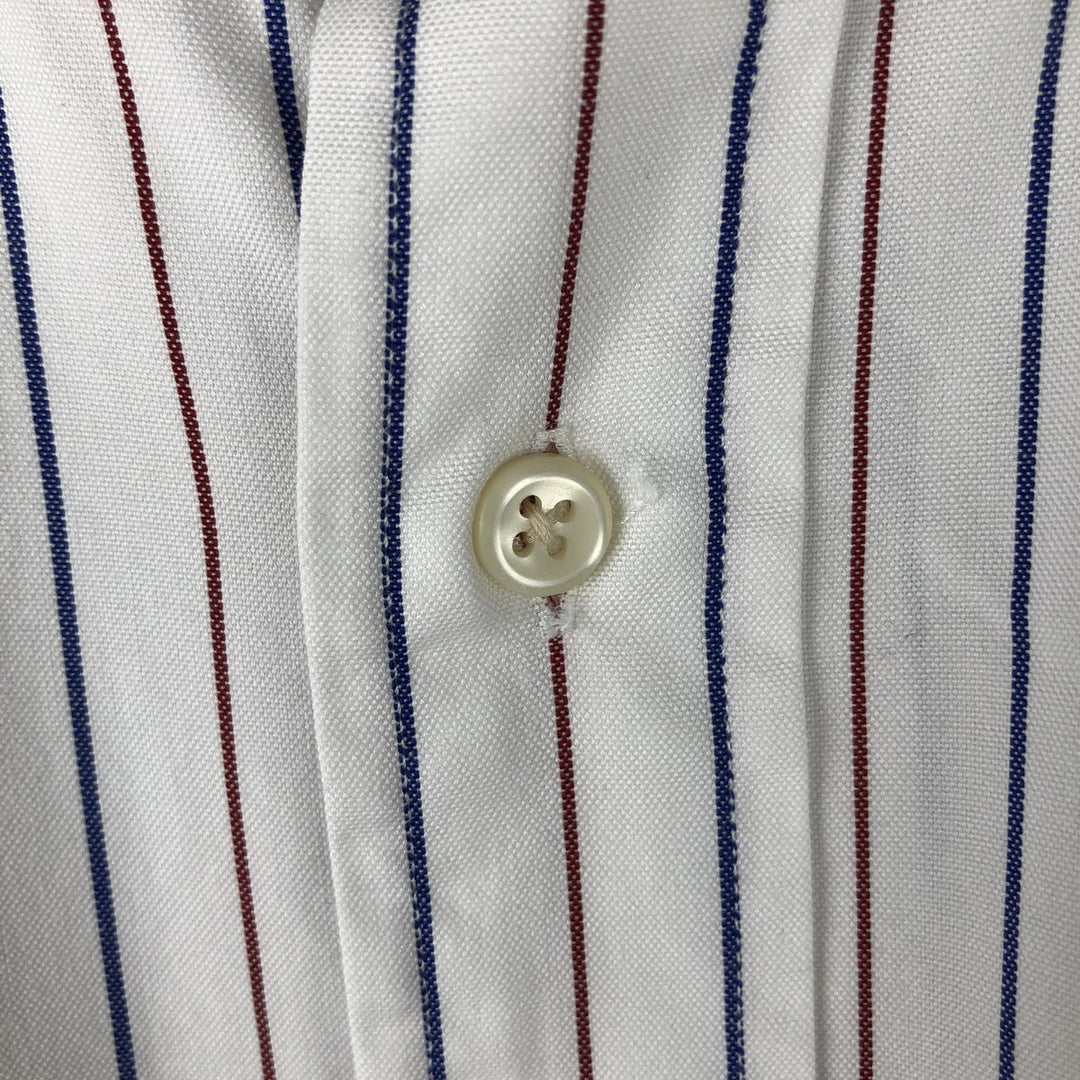 Ralph Lauren YARMOUTH Long Sleeve Button-Down Striped Shirt, Men's Size L cotton white type Vintage Second Hand