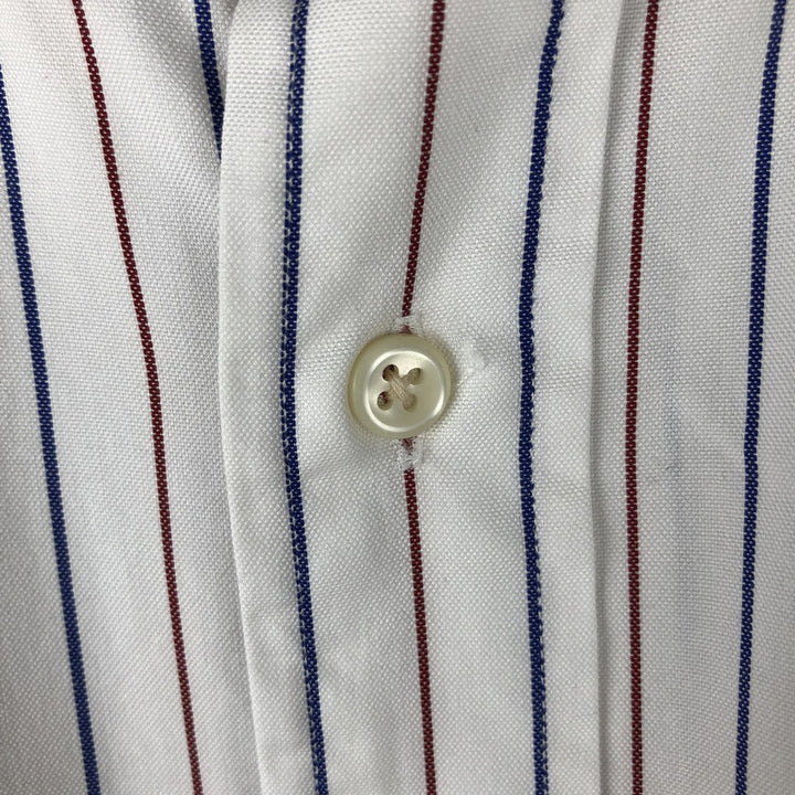 Ralph Lauren YARMOUTH Long Sleeve Button-Down Striped Shirt, Men's Size L cotton white type Vintage Second Hand