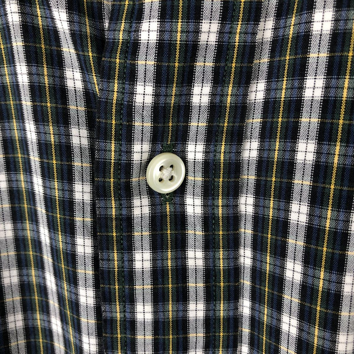 Ralph Lauren BLAKE long sleeve button down check shirt, men's size L cotton navy blue type Vintage Second Hand