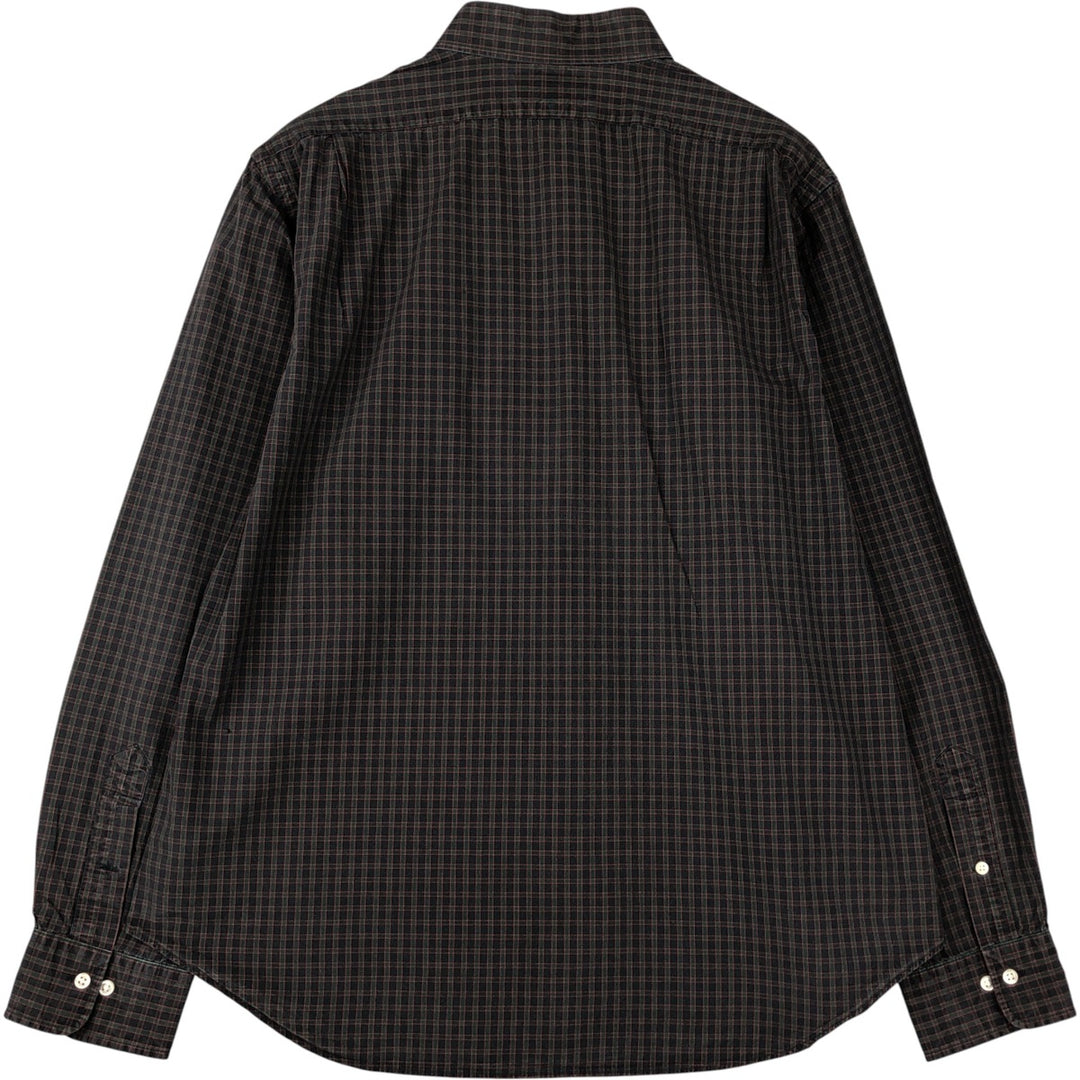 Ralph Lauren POLO by Ralph Lauren REGENT long-sleeved wide-collar cotton check shirt, men's size XL cotton red type Vintage Second Hand