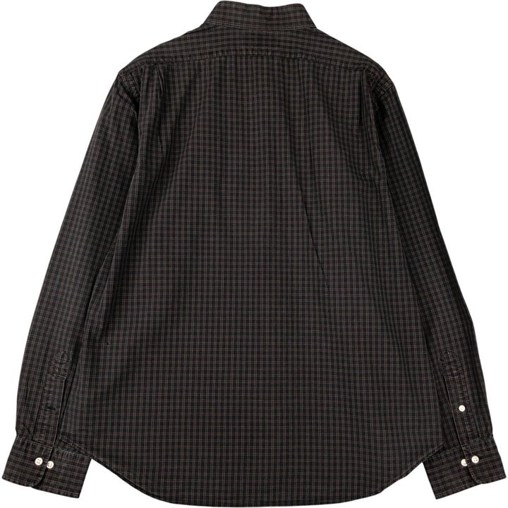 Ralph Lauren POLO by Ralph Lauren REGENT long-sleeved wide-collar cotton check shirt, men's size XL cotton red type Vintage Second Hand