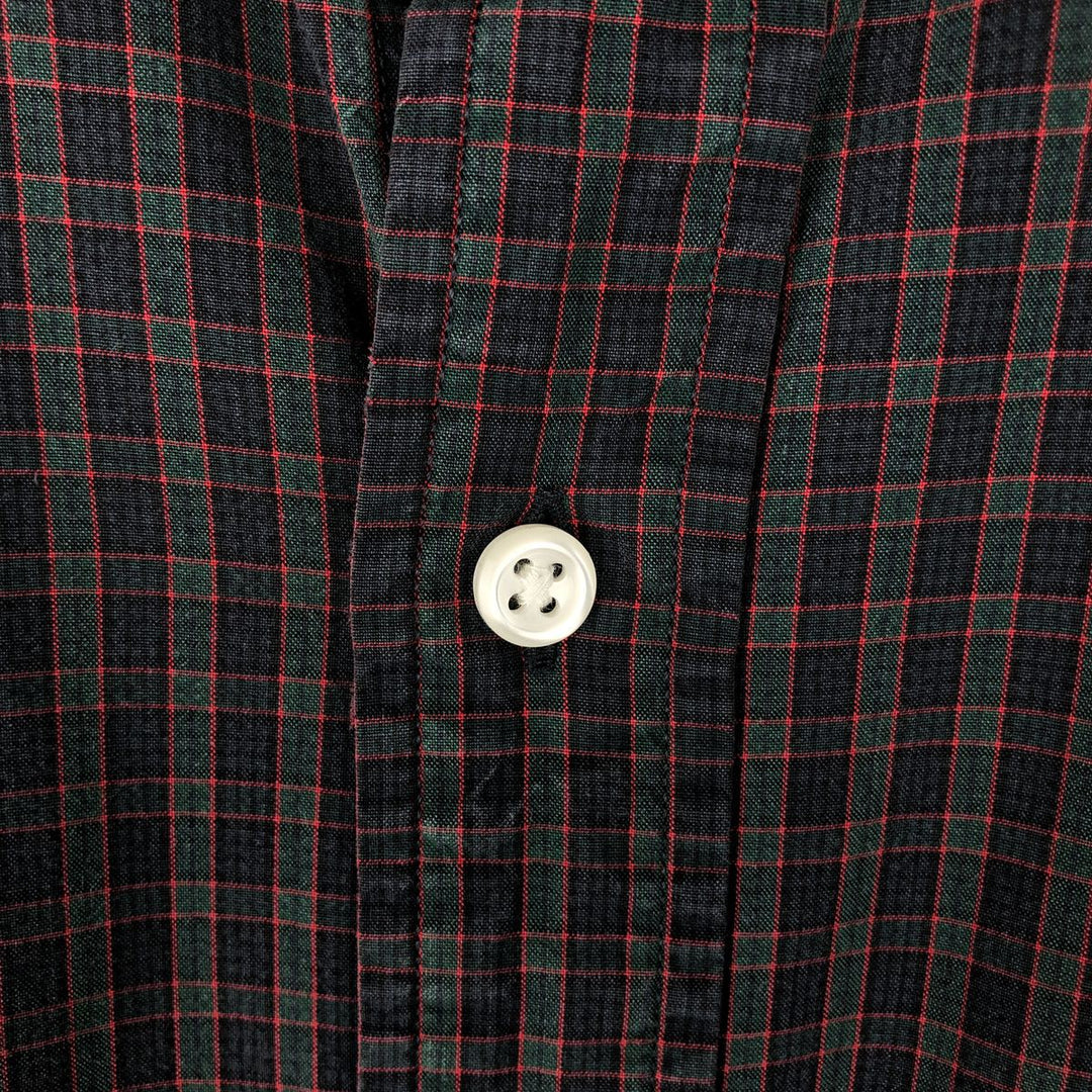 Ralph Lauren POLO by Ralph Lauren REGENT long-sleeved wide-collar cotton check shirt, men's size XL cotton red type Vintage Second Hand