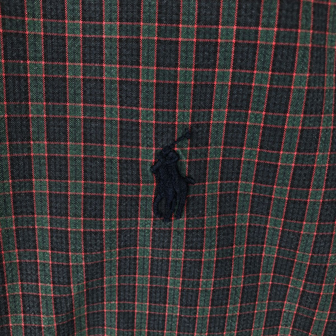 Ralph Lauren POLO by Ralph Lauren REGENT long-sleeved wide-collar cotton check shirt, men's size XL cotton red type Vintage Second Hand