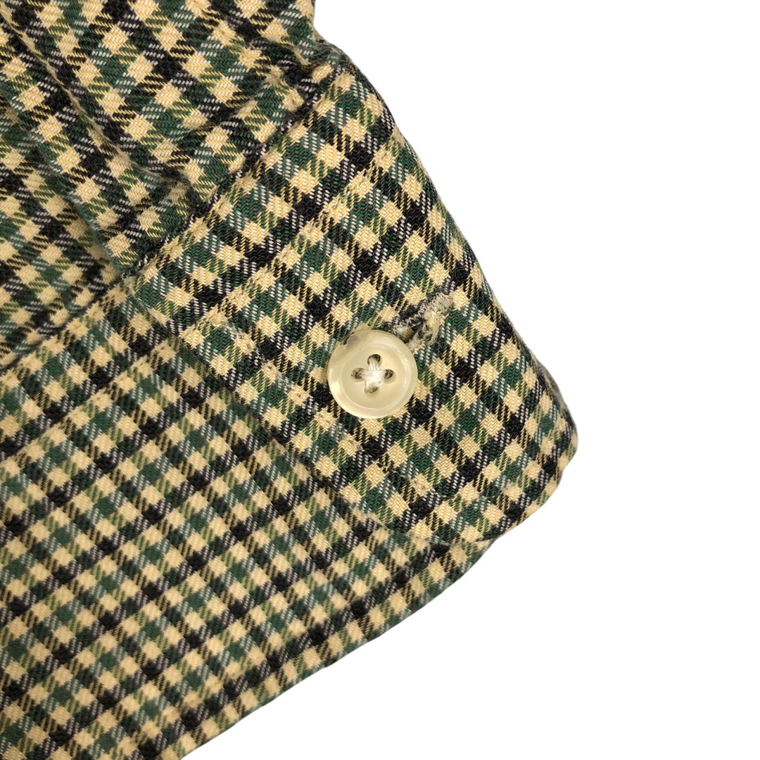 Ralph Lauren BLAIRE long sleeve button down check shirt, men's XL size cotton lemon yellow Vintage Second Hand