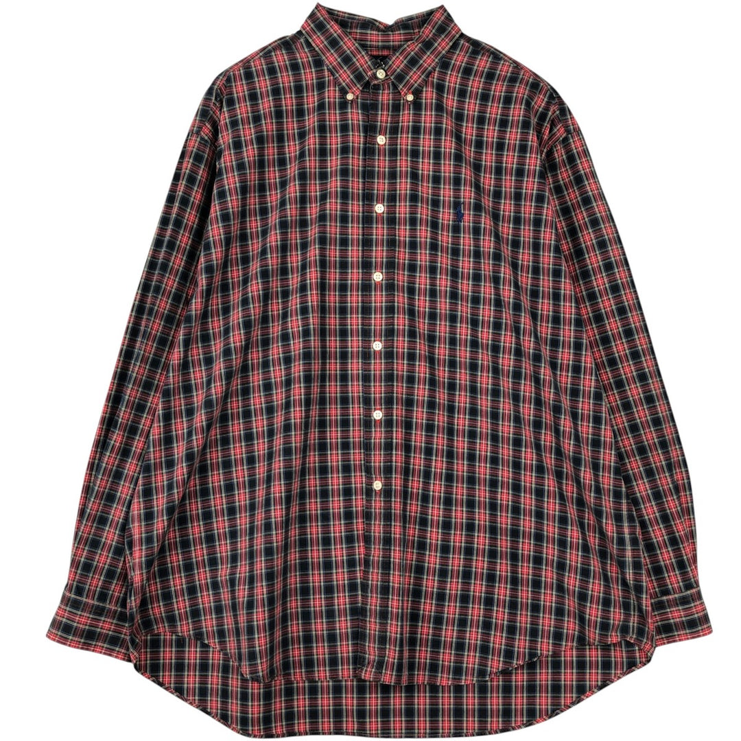 Ralph Lauren BLAKE Tartan Check Long Sleeve Button-Down Check Shirt Men's XL cotton red type Vintage Second Hand