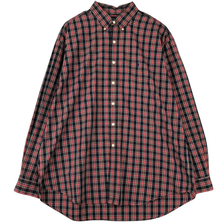 Ralph Lauren BLAKE Tartan Check Long Sleeve Button-Down Check Shirt Men's XL cotton red type Vintage Second Hand