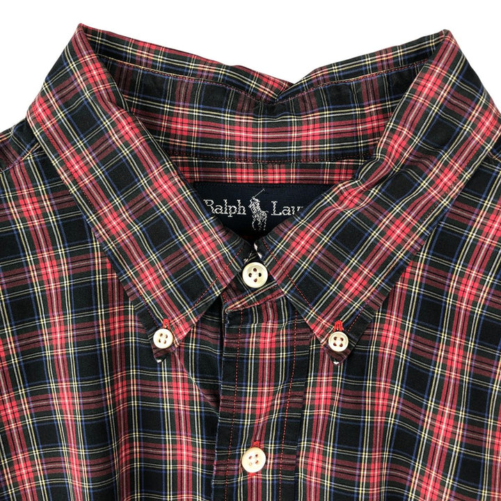 Ralph Lauren BLAKE Tartan Check Long Sleeve Button-Down Check Shirt Men's XL cotton red type Vintage Second Hand