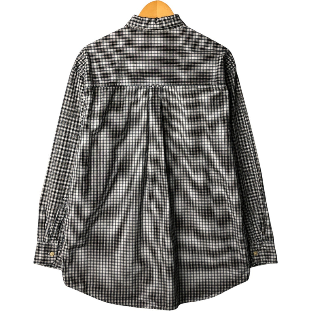 Ralph Lauren CHAPS Long Sleeve Button-Down Check Shirt, Men's Size L cotton navy blue type Vintage Second Hand