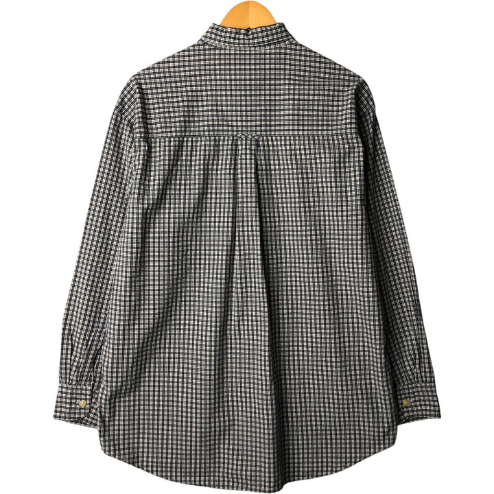 Ralph Lauren CHAPS Long Sleeve Button-Down Check Shirt, Men's Size L cotton navy blue type Vintage Second Hand
