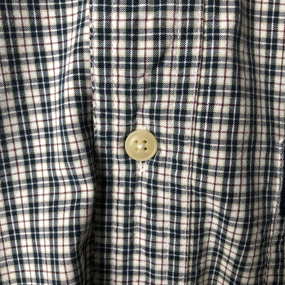 Ralph Lauren CHAPS Long Sleeve Button-Down Check Shirt, Men's Size L cotton navy blue type Vintage Second Hand