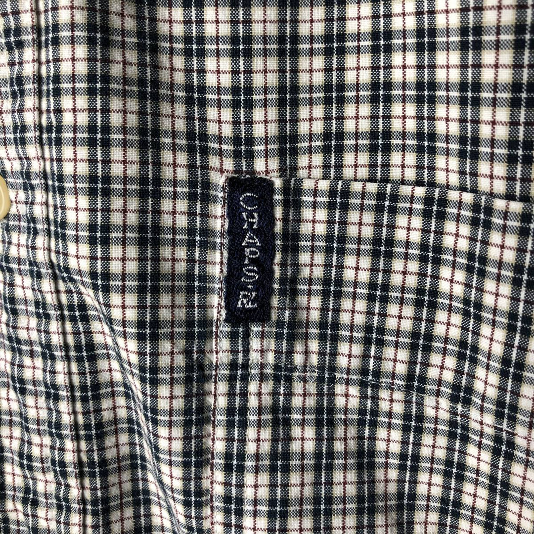 Ralph Lauren CHAPS Long Sleeve Button-Down Check Shirt, Men's Size L cotton navy blue type Vintage Second Hand