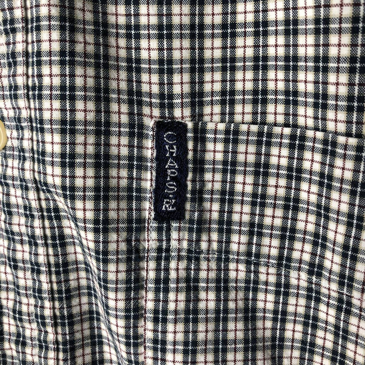 Ralph Lauren CHAPS Long Sleeve Button-Down Check Shirt, Men's Size L cotton navy blue type Vintage Second Hand
