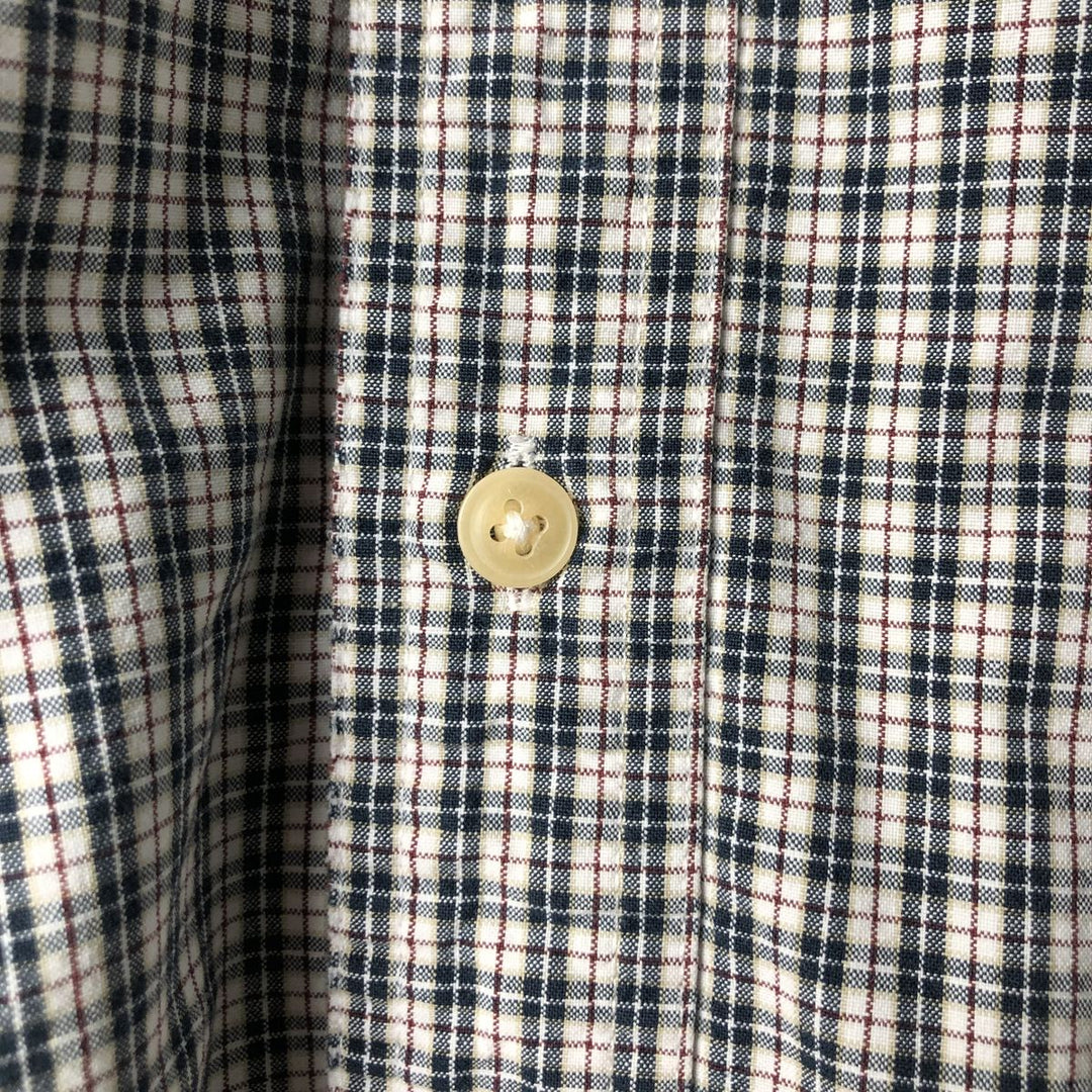 Ralph Lauren CHAPS Long Sleeve Button-Down Check Shirt, Men's Size L cotton navy blue type Vintage Second Hand