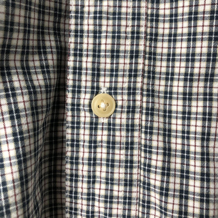 Ralph Lauren CHAPS Long Sleeve Button-Down Check Shirt, Men's Size L cotton navy blue type Vintage Second Hand