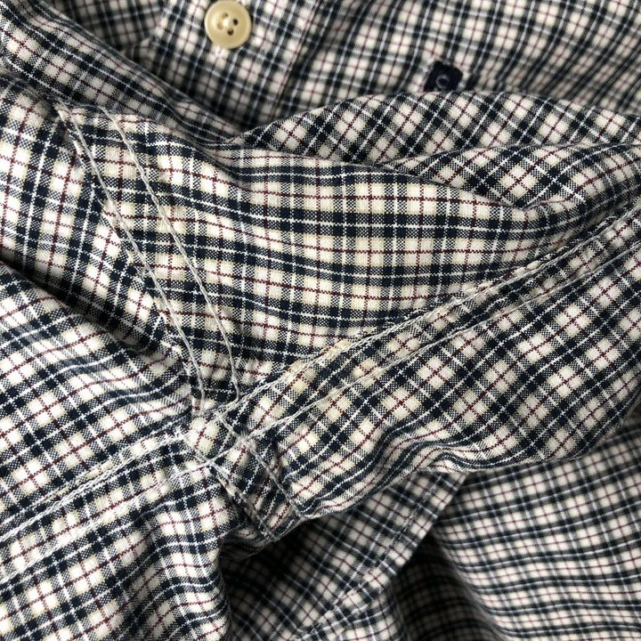 Ralph Lauren CHAPS Long Sleeve Button-Down Check Shirt, Men's Size L cotton navy blue type Vintage Second Hand