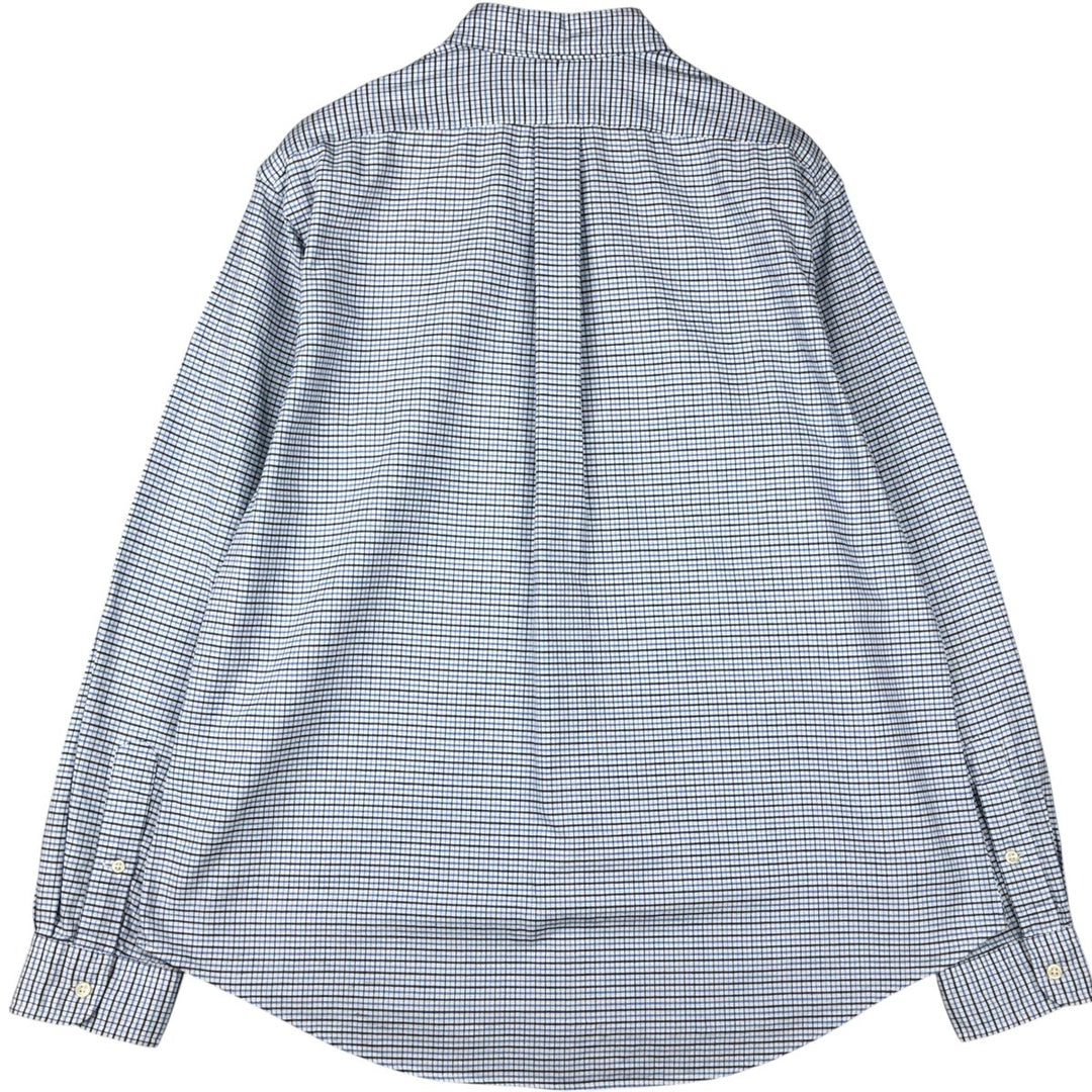 Ralph Lauren CUSTOM FIT long sleeve button down check shirt men's XL size cotton white type Vintage Second Hand