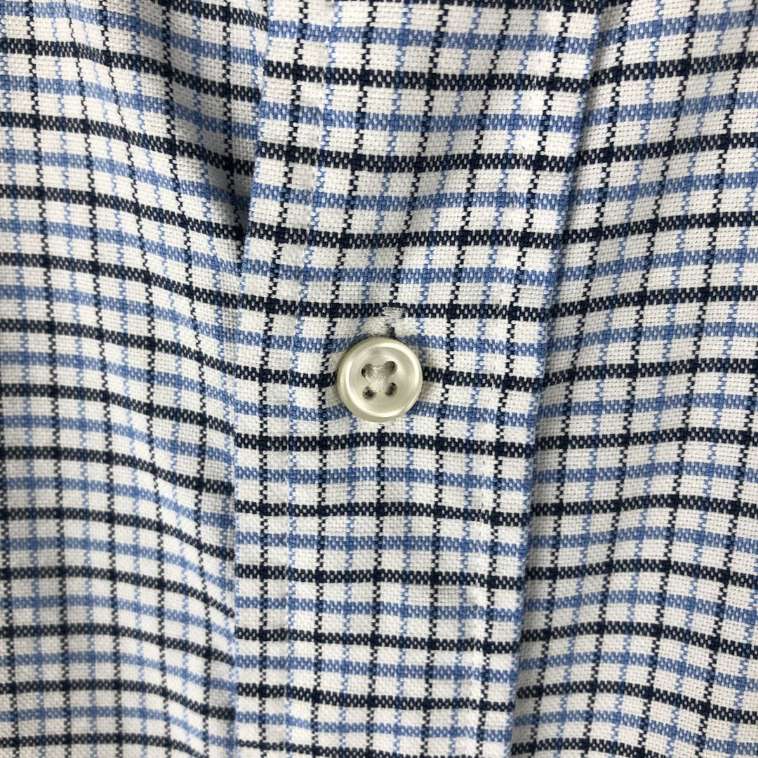 Ralph Lauren CUSTOM FIT long sleeve button down check shirt men's XL size cotton white type Vintage Second Hand