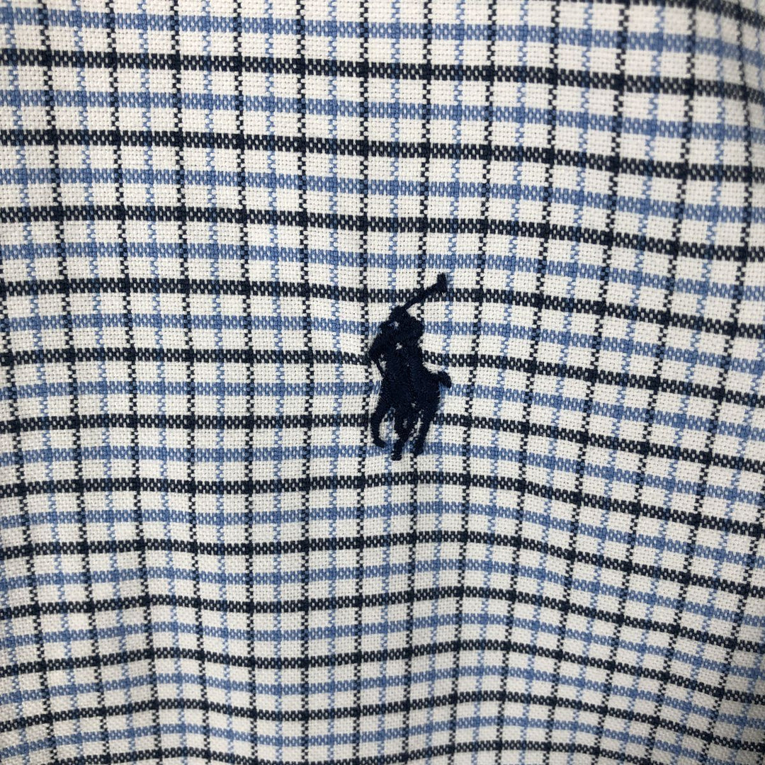 Ralph Lauren CUSTOM FIT long sleeve button down check shirt men's XL size cotton white type Vintage Second Hand