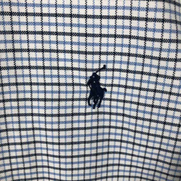 Ralph Lauren CUSTOM FIT long sleeve button down check shirt men's XL size cotton white type Vintage Second Hand