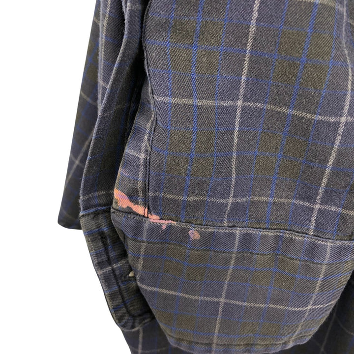 Ralph Lauren BLAKE long sleeve button down check shirt, men's size L cotton navy blue type Vintage Second Hand