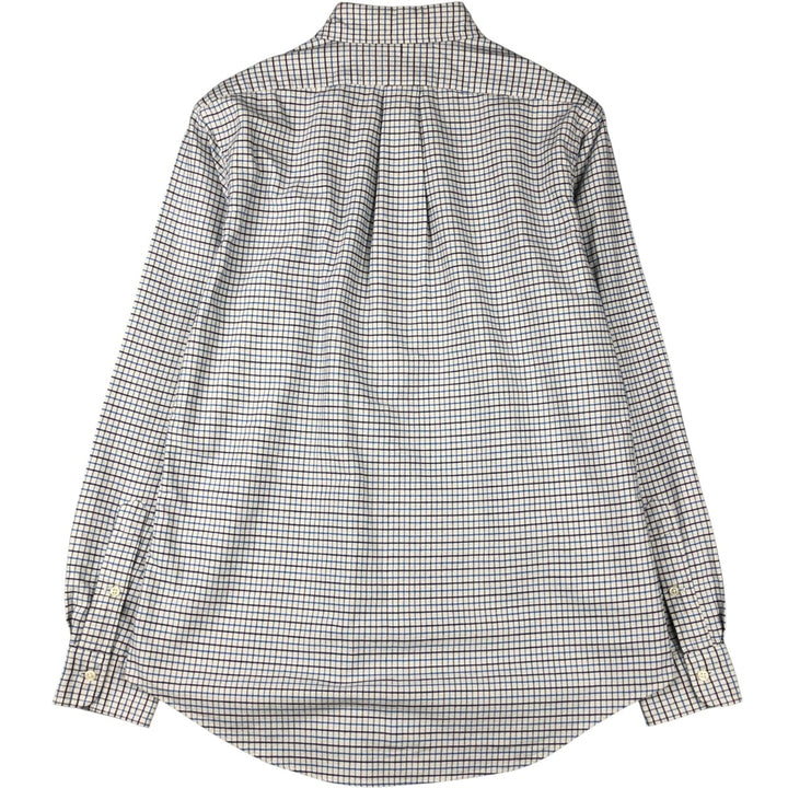 Ralph Lauren CUSTOM FIT long sleeve button down check shirt men's size M cotton white type Vintage Second Hand