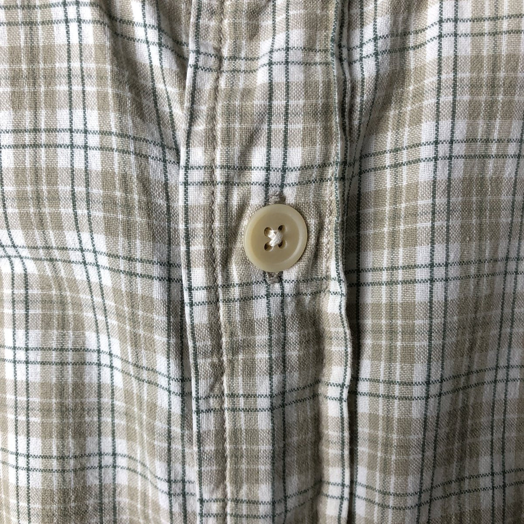 Ralph Lauren SPORT long-sleeved button-down check shirt, men's size XL cotton Khaki type beige Vintage Second Hand