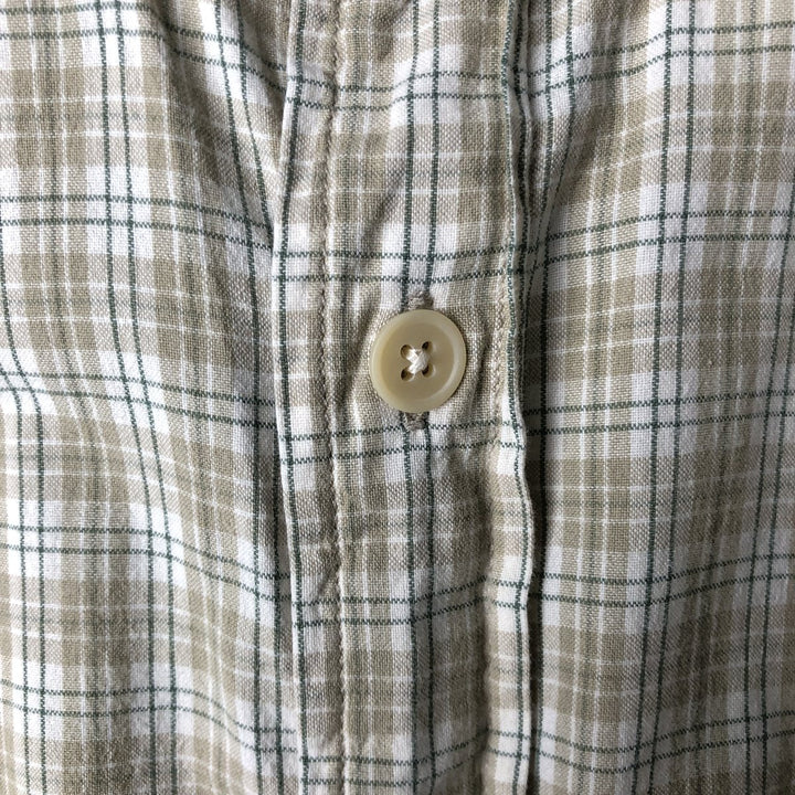 Ralph Lauren SPORT long-sleeved button-down check shirt, men's size XL cotton Khaki type beige Vintage Second Hand