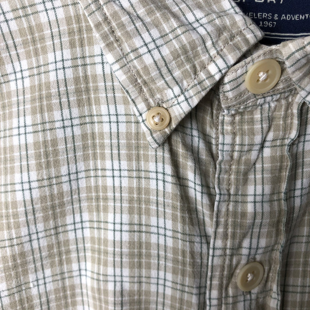 Ralph Lauren SPORT long-sleeved button-down check shirt, men's size XL cotton Khaki type beige Vintage Second Hand