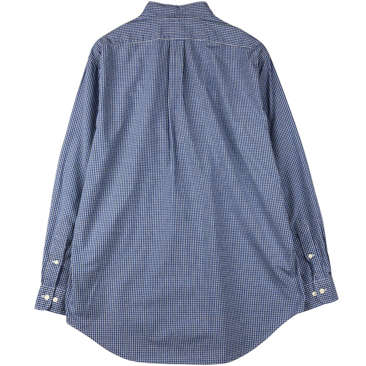 Ralph Lauren YARMOUTH Long Sleeve Button-Down Check Shirt, Men's Size L cotton blue type Vintage Second Hand