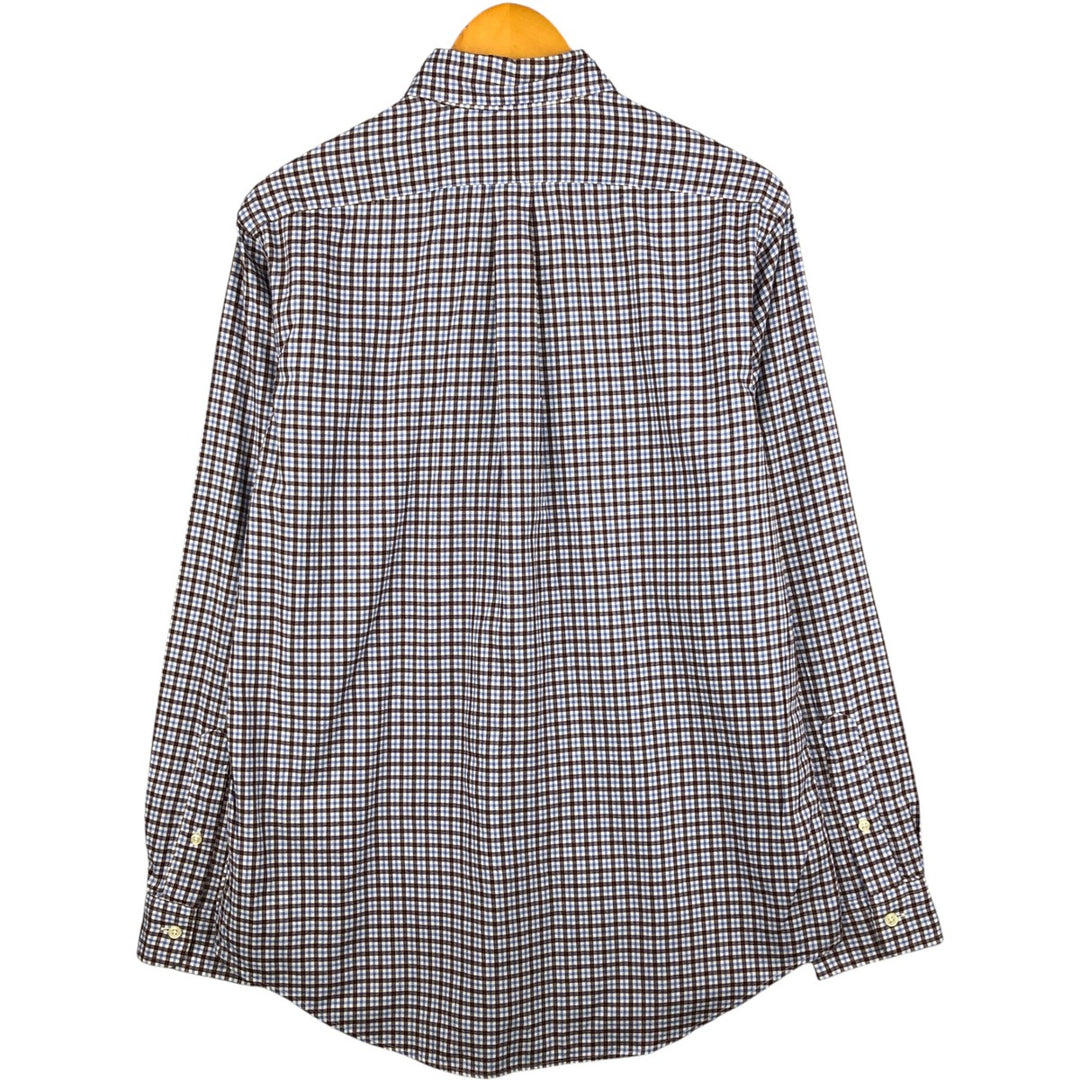 Ralph Lauren long sleeve button down check shirt, men's size M cotton Blue type light blue Vintage Second Hand