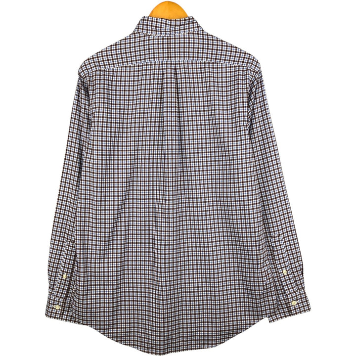 Ralph Lauren long sleeve button down check shirt, men's size M cotton Blue type light blue Vintage Second Hand