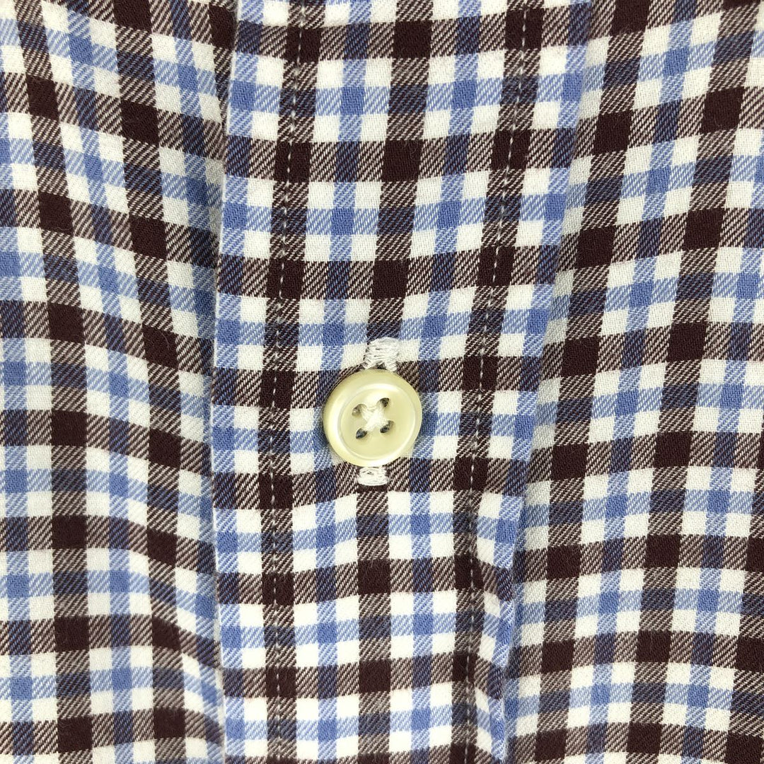 Ralph Lauren long sleeve button down check shirt, men's size M cotton Blue type light blue Vintage Second Hand