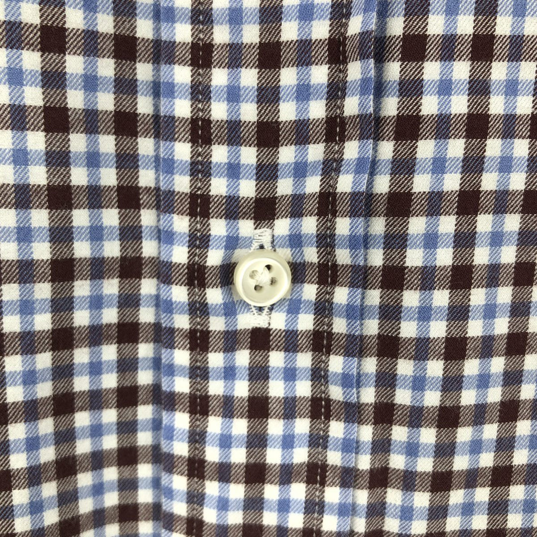 Ralph Lauren long sleeve button down check shirt, men's size M cotton Blue type light blue Vintage Second Hand