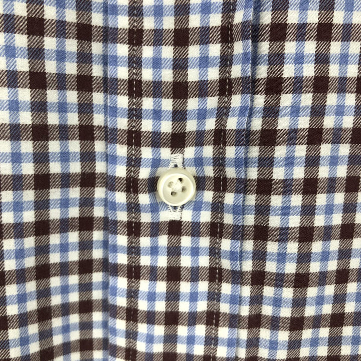 Ralph Lauren long sleeve button down check shirt, men's size M cotton Blue type light blue Vintage Second Hand
