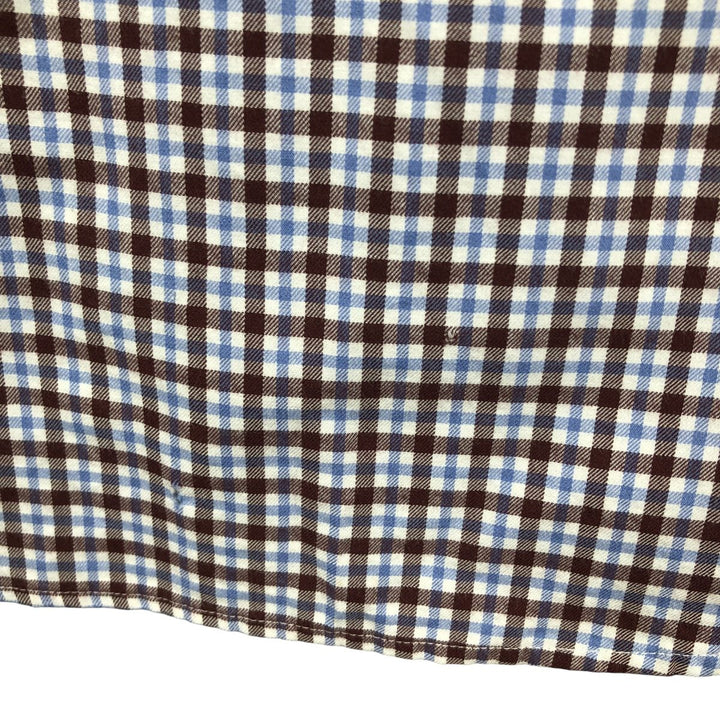 Ralph Lauren long sleeve button down check shirt, men's size M cotton Blue type light blue Vintage Second Hand
