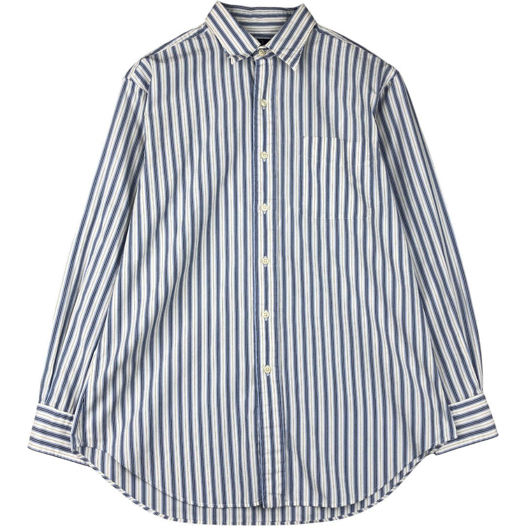 Ralph Lauren POLO by Ralph Lauren ANDREW long-sleeved cotton striped shirt, men's size M cotton white type Vintage Second Hand