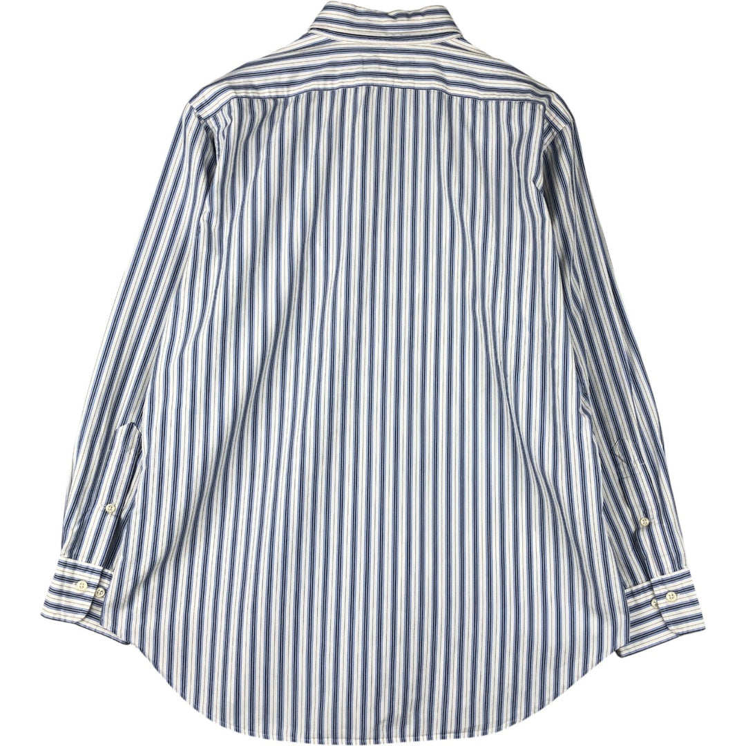 Ralph Lauren POLO by Ralph Lauren ANDREW long-sleeved cotton striped shirt, men's size M cotton white type Vintage Second Hand