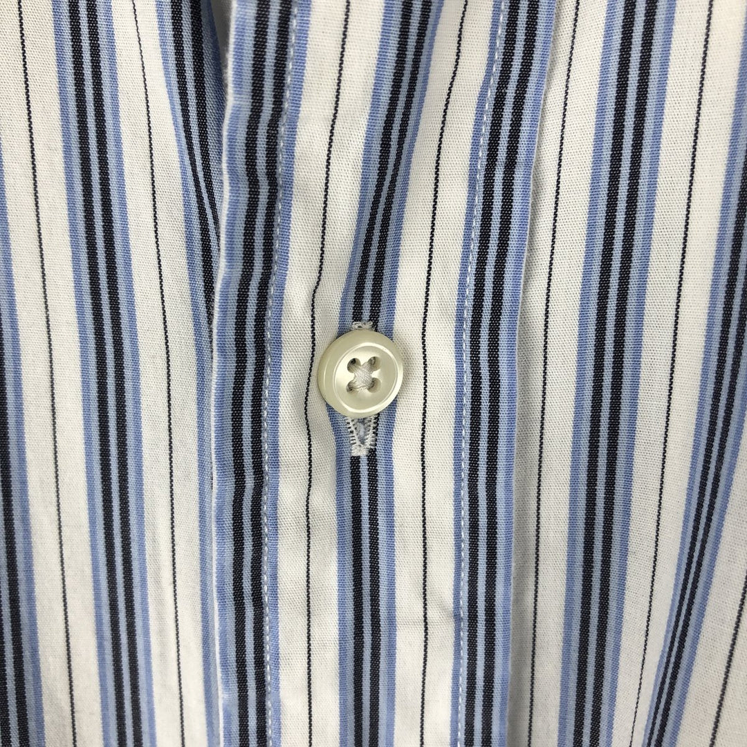 Ralph Lauren POLO by Ralph Lauren ANDREW long-sleeved cotton striped shirt, men's size M cotton white type Vintage Second Hand