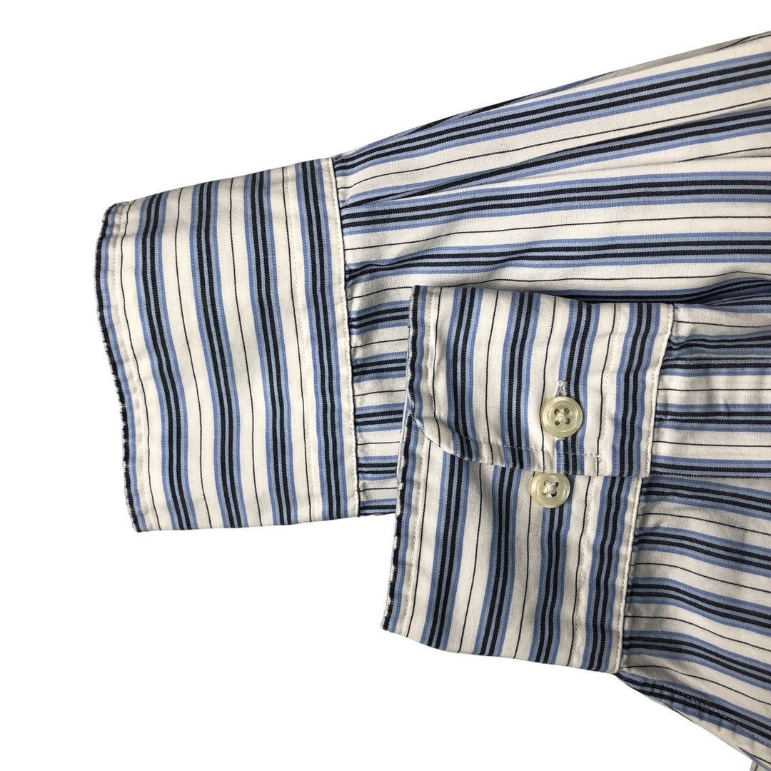 Ralph Lauren POLO by Ralph Lauren ANDREW long-sleeved cotton striped shirt, men's size M cotton white type Vintage Second Hand