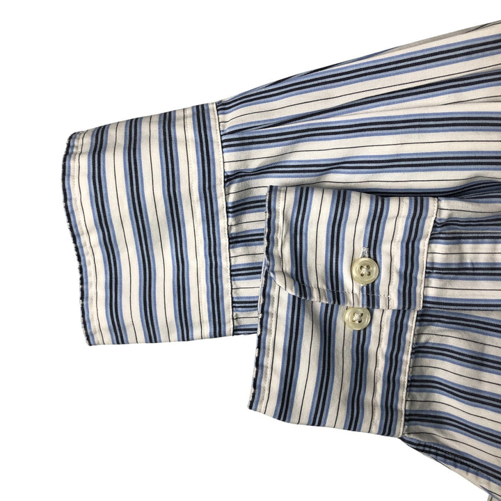Ralph Lauren POLO by Ralph Lauren ANDREW long-sleeved cotton striped shirt, men's size M cotton white type Vintage Second Hand